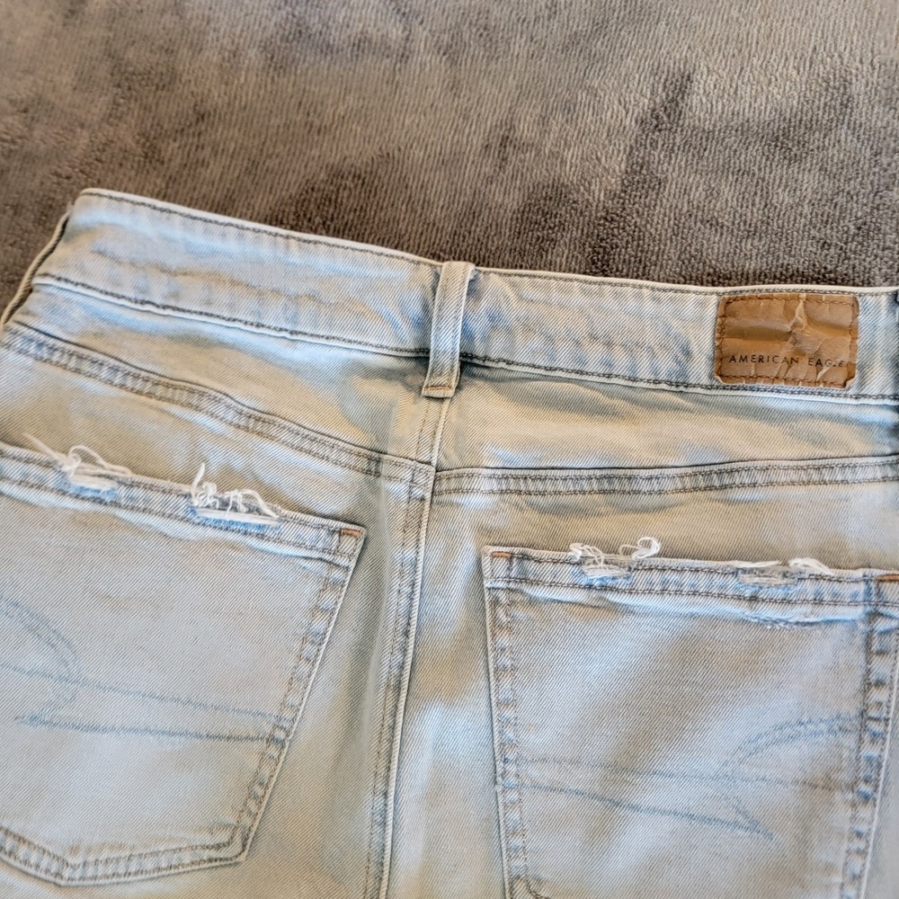 American Eagle Womens 0 Strigid Denim High Rise Baggy Wide Leg Ankle Vtg Y2k 90s - Picture 6 of 6